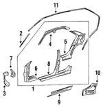 41008132498 - : 1992-1998 BMW - Roof Frame for BMW: 318i, 325i, 328i, M3 Image
