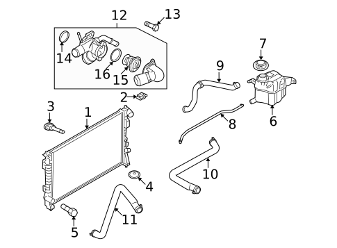 Radiator & Components for 2009 Ford Taurus X #0