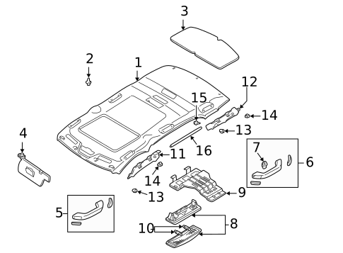Interior Trim - Roof for 2000 Mazda MPV #1