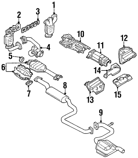 Exhaust Components for 2001 Mercury Cougar #1