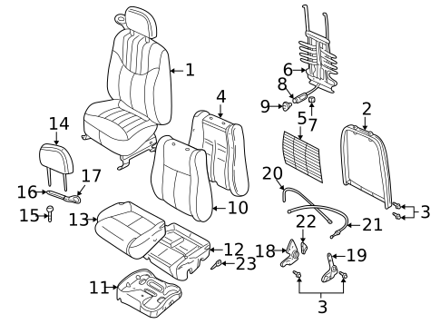 Front Seat Components for 2001 Oldsmobile Alero #0