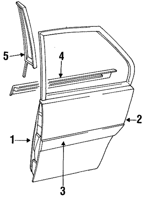 Exterior Trim - Rear Door for 1991 INFINITI G20 #0