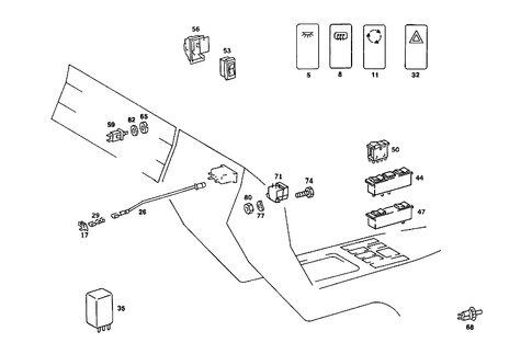 Switch and Light Guide for 1984 Mercedes-Benz 380SL #0