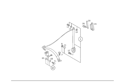 Rear Seat Safety Belt for 1993 Mercedes-Benz 500SEC #0