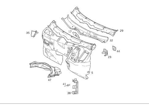 Fire Wall and Connection Parts for 1995 Mercedes-Benz E420 #0