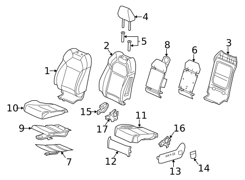 Driver Seat Components for 2018 Acura MDX #0