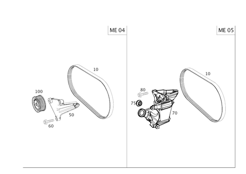 V-Belt, Belt Tightener, Sheave Pulley for 2017 Mercedes-Benz S550e #0