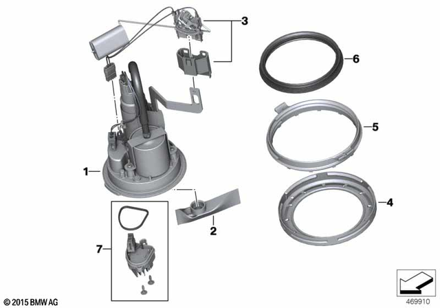 16141541665 - Fuel Supply: Fuel Pump Unit with Lever Sensor -  for BMW-Motorrad Image