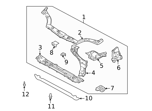 Radiator Support for 2004 Chevrolet Aveo #0