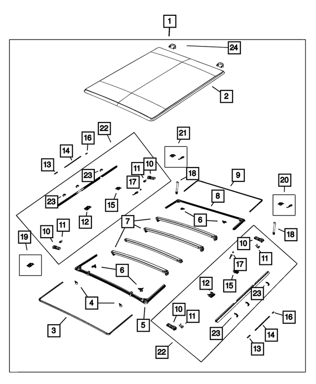68372134AA - : Tonneau Frame Kit for Mopar Image