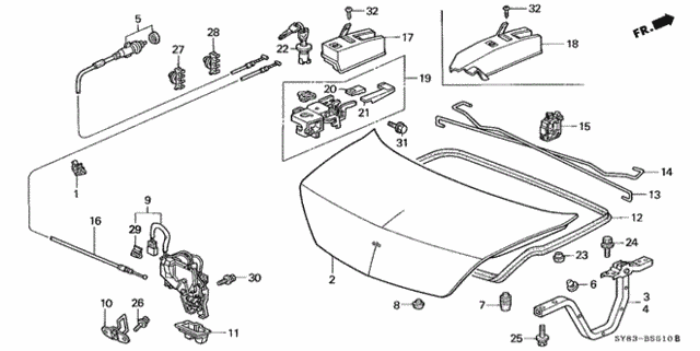 Trunk Lid for 1998 Acura CL #0