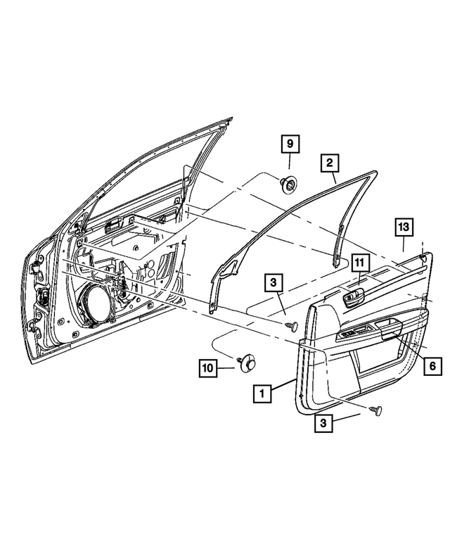 « 1BG711DDAC –  : Garnissage De Porte Avant Panneau, Côté Gauche pour Mopar Image »