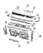 68087533AA - Body Sheet Metal Except Doors: Cowl Grille Cover for Dodge: Dart Image