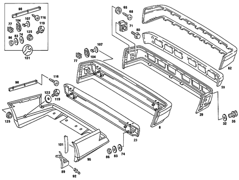 Rear Bumper for 1986 Mercedes-Benz 190E #0