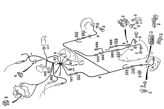 1265407135 - Electrical Equipment and Instruments: Electrical Wiring Harness for Mercedes-Benz: 300SE, 300SEL, 560SEL Image image