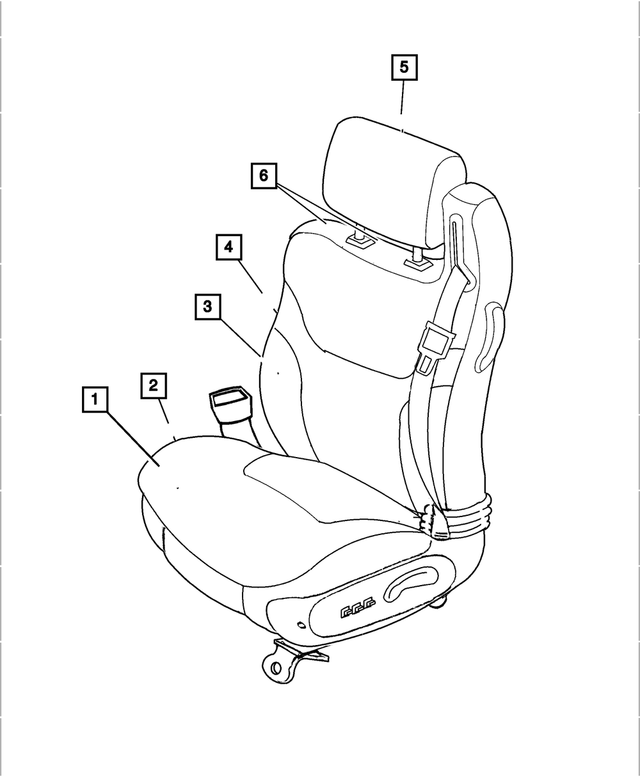 UQ861T5AA - Interior Trim: Front Seat Cushion Cover, Right for Mopar Image