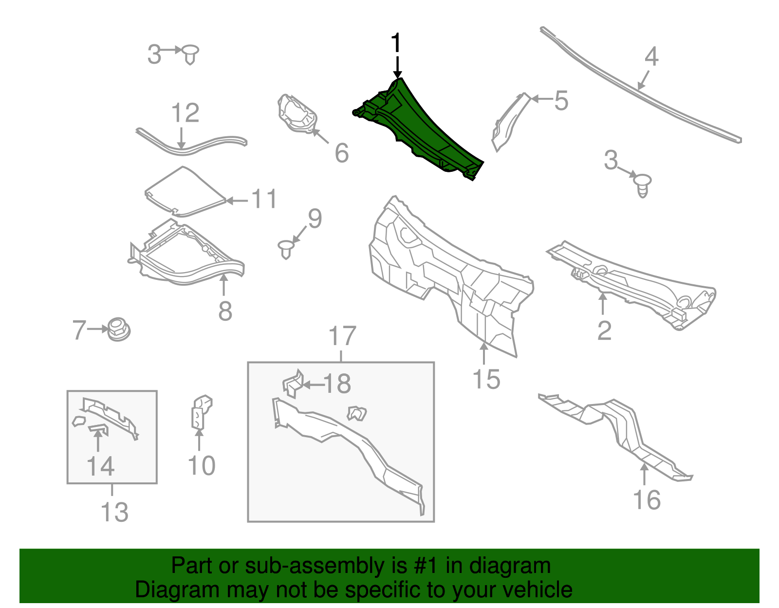 2007-2012 Infiniti Cowl Grille 66862-JK60D | Faulkner Infiniti of ...