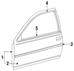 F4SZ6320124A - Body: Door Shell for Ford: Thunderbird | Mercury: Cougar Image