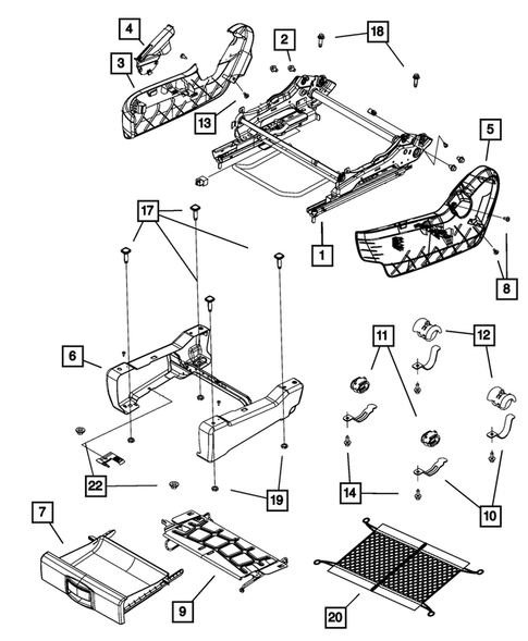 Front Seats - Adjusters, Recliners, Shields and Risers for 2008 Dodge Grand Caravan #1