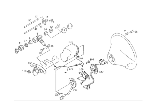 Steering Wheel and Steering Wheel Lock for 1988 Mercedes-Benz 300E #3