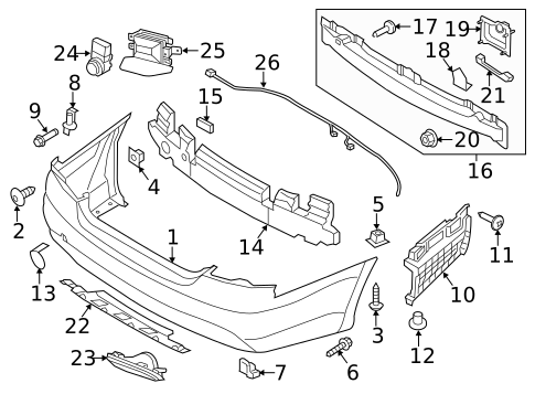 Bumper & Components - Rear for 2016 Hyundai Equus #0