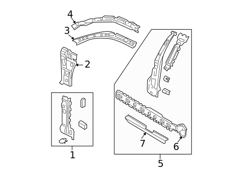Hinge Pillar for 2002 Volkswagen Jetta #1