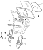 1HM845206 - Body: Movable Glass for Volkswagen: Golf, Jetta Image