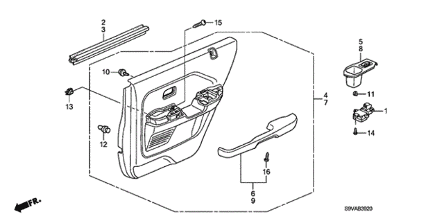 Rear Door Lining for 2008 Honda Pilot #0