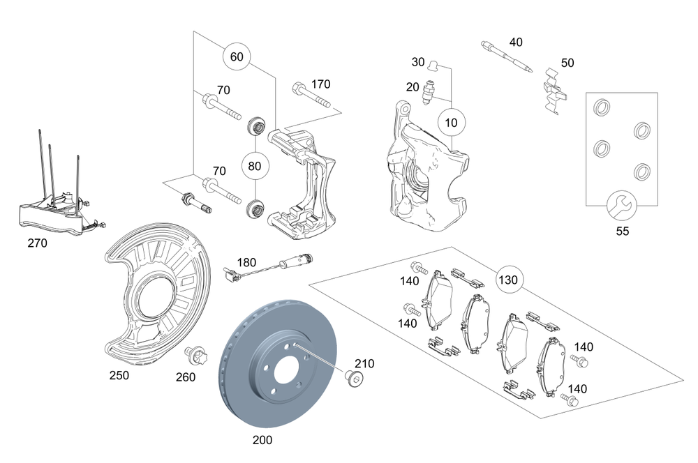 Genuine Front Disk Brake Pads for 2014-2023 Mercedes-Benz