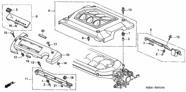 Intake Manifold Cover (-'01) for 1999 Honda Odyssey #0