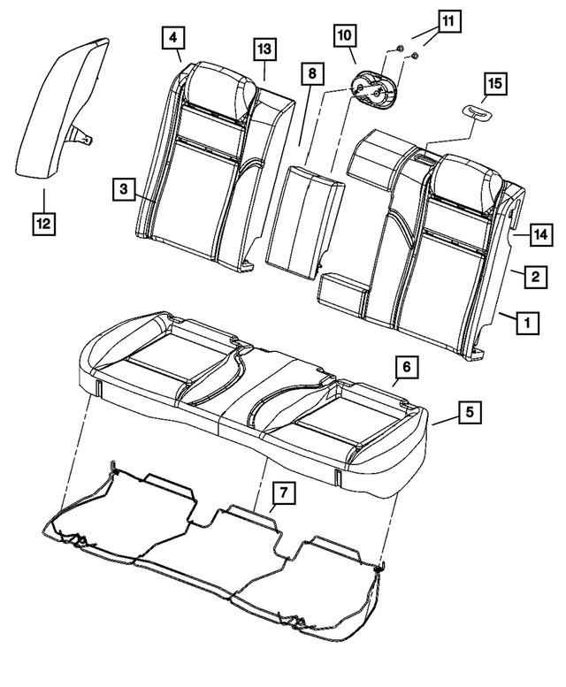 1HL211J3AB - : Rear Seat Cushion Cover for Mopar Image