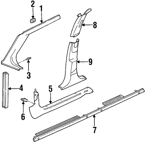 Interior Trim - Pillars for 1998 Oldsmobile Cutlass #0