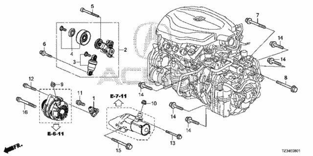 Alternator Bracket  - Tensioner (2) for 2015 Acura TLX #0