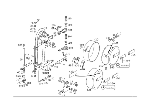 Spare Wheel Carrier for 2006 Mercedes-Benz G55 AMG #0