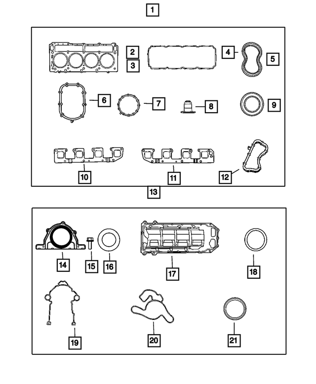 5135457AE - : Engine Lower Gasket Package for Mopar Image