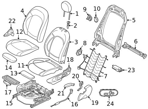 Passenger Seat Components for 2019 Mini Cooper Clubman #0