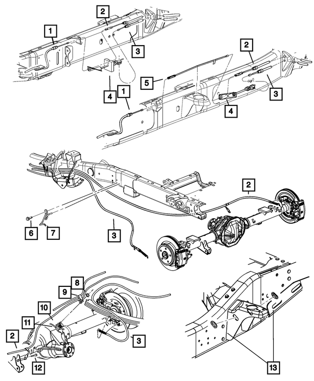 52013619AF - Brakes: Parking Brake Cable, Left for Mopar Image