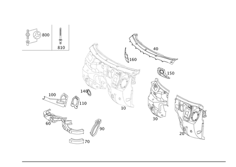 Fire Wall and Connection Parts for 2004 Mercedes-Benz E320 #0