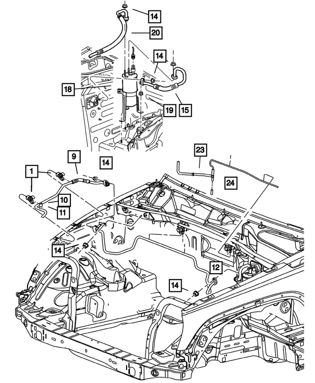 56021384 - Air Conditioning &amp; Heater: Clip, Liquid Line Attaching for Mopar Image
