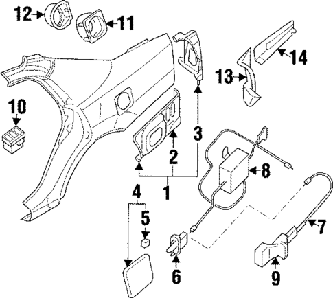 Fuel Door for 1998 Mitsubishi Diamante #0