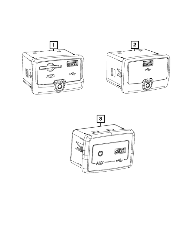 6QP72LXFAA - Electrical: Media Hub Usb Port for Mopar Image