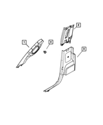 1DX51BD1AB - Interior Trim: B Pillar Upper Trim Panel, Left for Dodge: Ram 1500, Ram 2500, Ram 3500 | Ram: 1500, 1500 Classic, 2500, 3500 Image