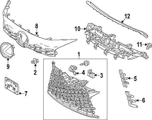 Grille & Components for 2025 Lexus RX350h #0