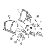 68158888AB - Body Sheet Metal Except Doors: Body Side Aperture Rear Reinforcement, Right for Dodge: Dart Image