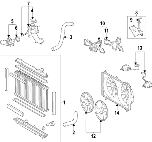 Radiator & Components for 2016 Lexus IS200t #1