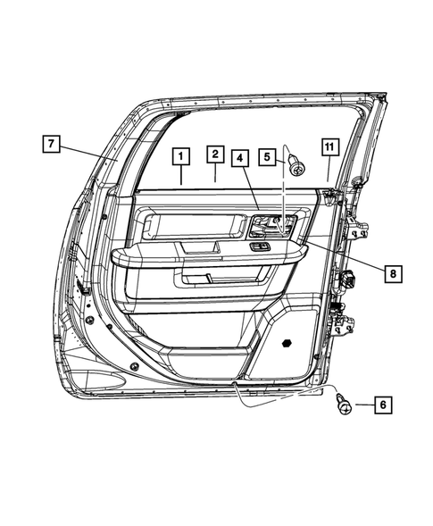 Door Trim Panels-Front and Rear for 2015 Ram 2500 #1