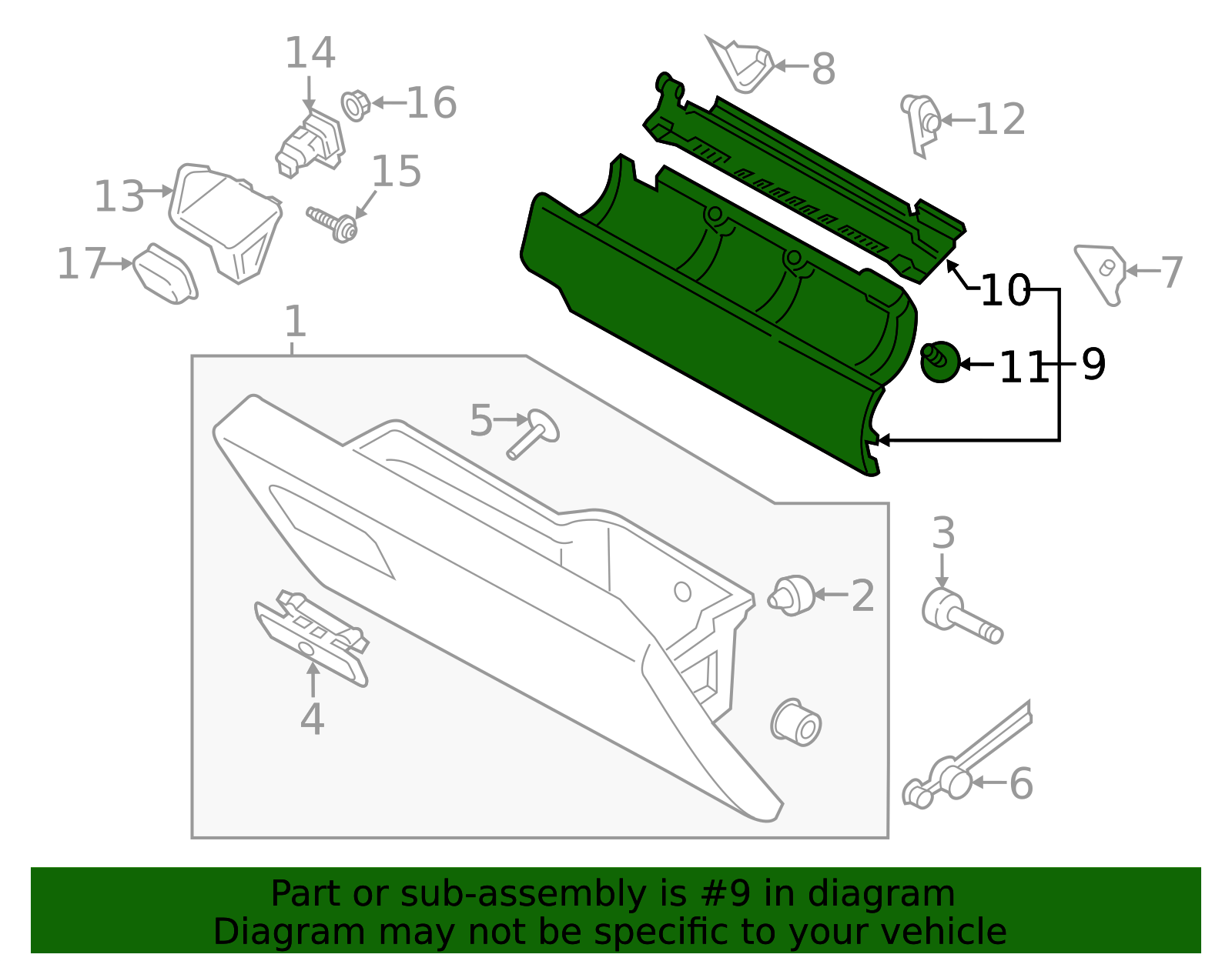 Glove Box Storage Compartment | LC3Z-2506010-BA | Walls' Ford Parts