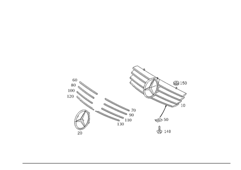 Radiator Grill for 2002 Mercedes-Benz CL55 AMG #0