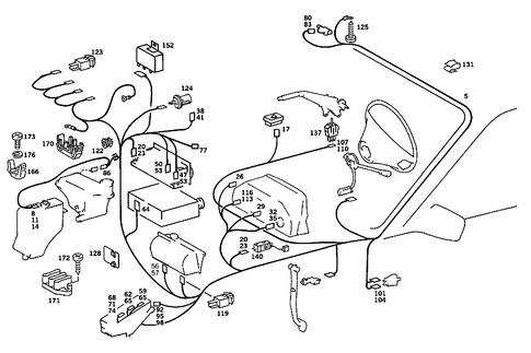 Inboard Cable Harness for 1986 Mercedes-Benz 190E #1