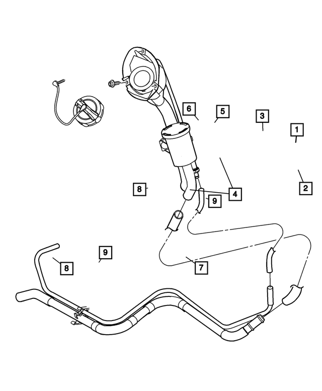 52129236AC - Fuel: Fuel Filler Hose for Mopar Image